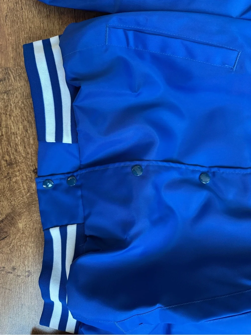 Vtg Swingster Varsity Jacket Button Up Funk’s G Size XL Blue Excellent Farm